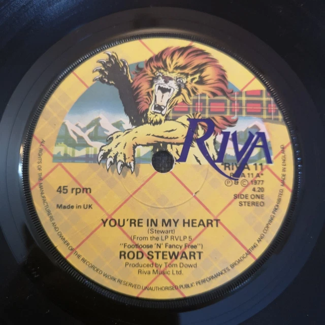 ROD STEWART – YOU'RE IN My Heart; 1977; 7", Vinyl, 45, Single; Riva ...